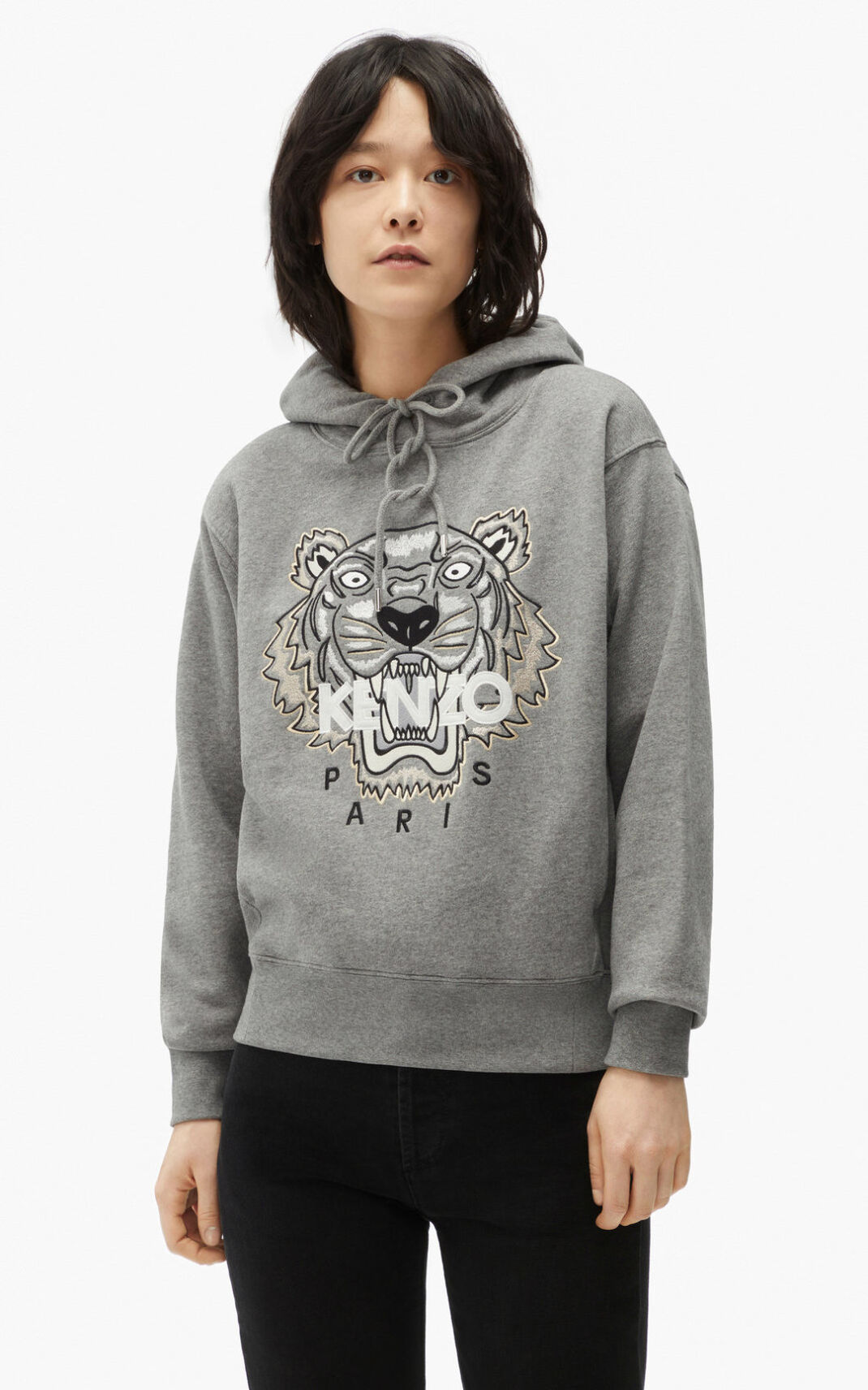 Kenzo Tiger Sudaderas Con Capucha Mujer Gris | 5741932-MG